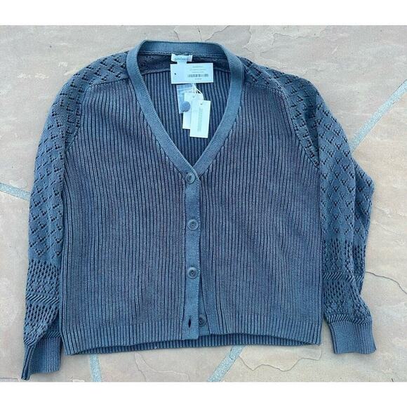 Sundance Catalog My Darling Cardigan in Grey Crochet NWT Size XL BZ - Picture 1 of 3